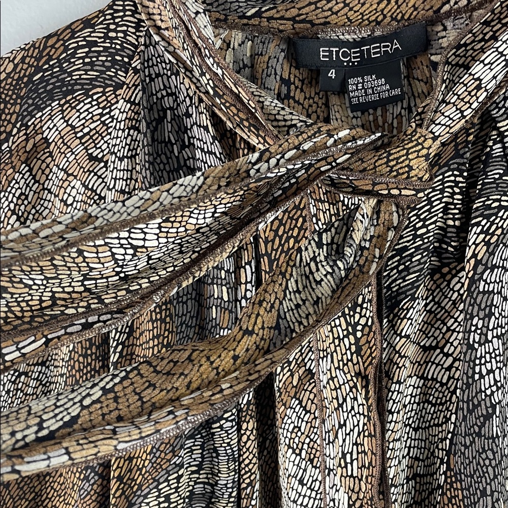 Etcetera Multicolor Patterned Silk Blouse Size 4 - image 7